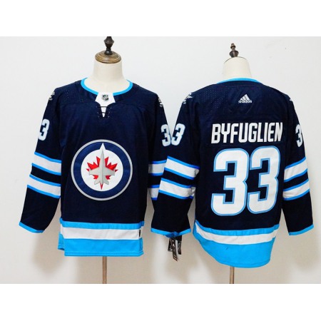 Men's  Winnipeg Jets #33 Dustin Byfuglien Navy Stitched NHL Jersey