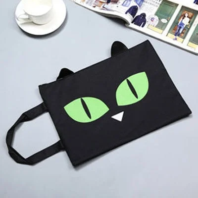 1PCS A4 Cute Cartoon Cat File Pocket Oxford Cloth With Zipper Bag Hand Carry Bag Stuff Bag Folder Portfolio School Stationery