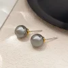 Elegant Grey Pearl Graceful Earrings