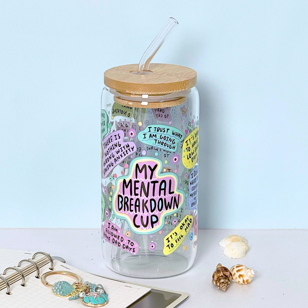Maneifurui™ Mental Health Matters Glass Can
