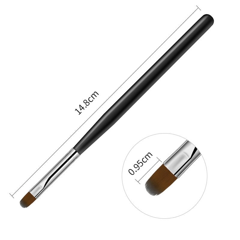 1 Pc Nail Art Black Handle Pattern Painting Brush Acrylic UV Gel Extension Coating Drawing  Nail Art Pen DIY Manicure Tool