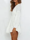 Floral-Print Puff Sleeves Long Sleeve Bandage Bohemia Mini Dress