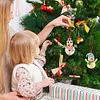 10Pcs Christmas Snowman - Cross Stitch Wood Pendants Embroidery 10cm