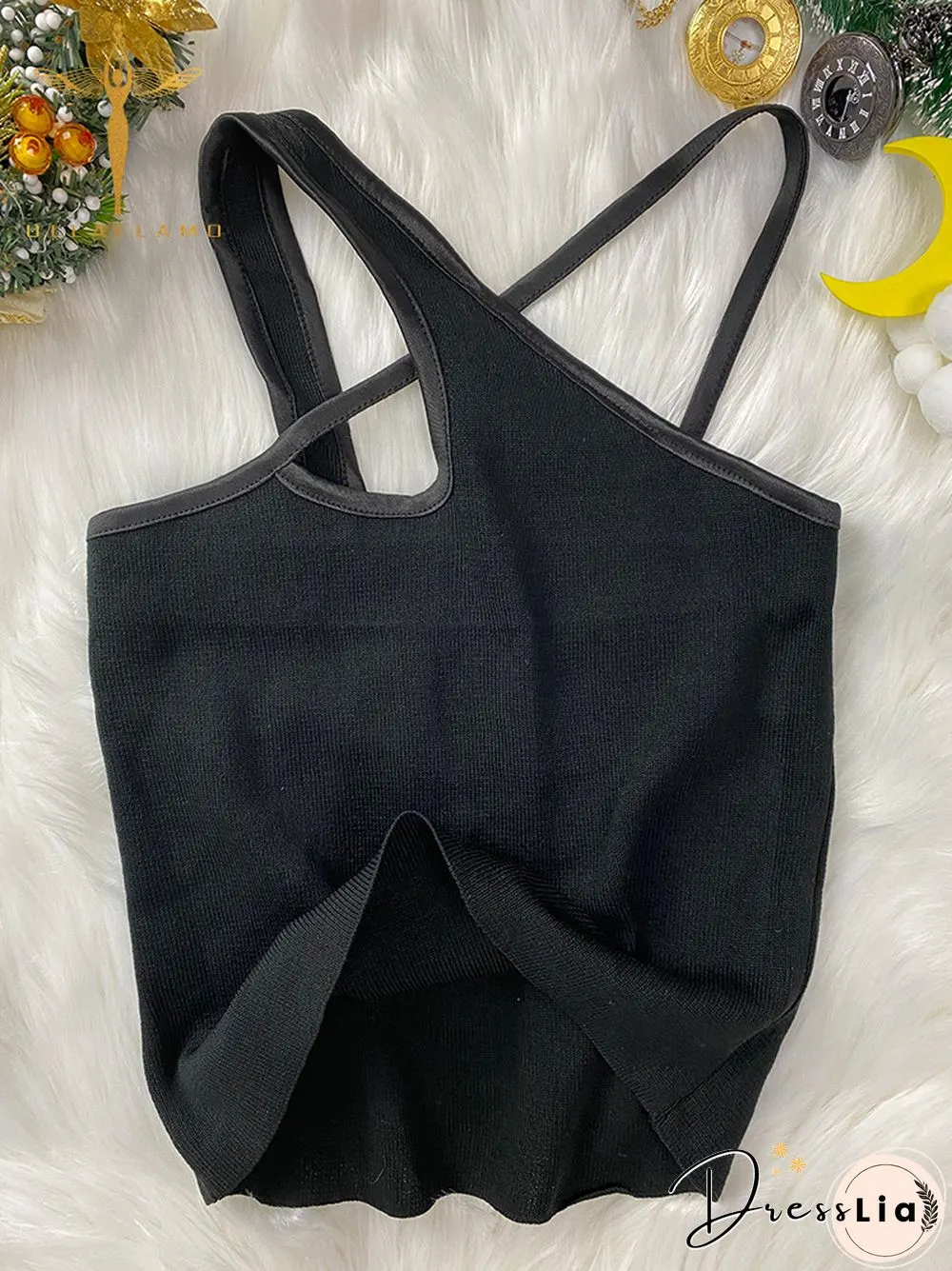 Sexy Cross Camis Slim Female Camisole Summer Hollow Out Streetwear Sleeveless Crop Top Solid Color Cotton Basic Women Camisole