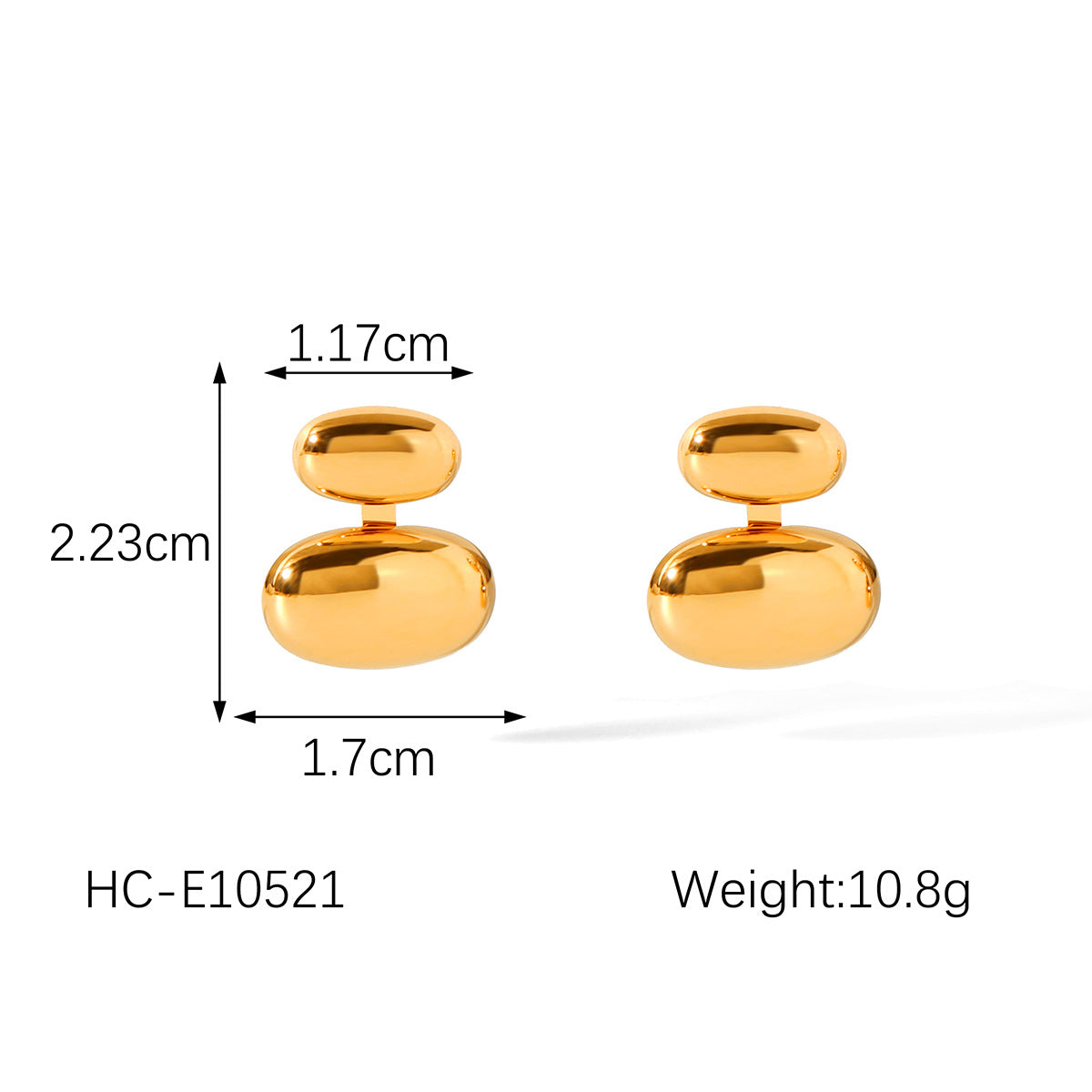 IG Style Ellipse Geometric Stainless Steel Electroplating Earrings