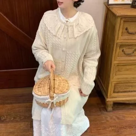 Chicfifth Sweater Women Winter Long Sleeve High Quality Autumn Vintage Top Knitted Cardigan