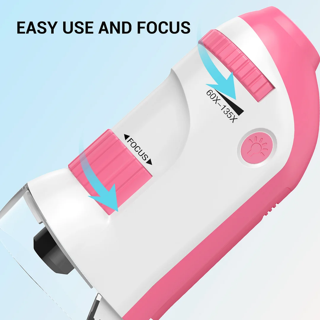 BEBANG Pocket Microscope for Kids, 60X-135X Handheld Portable Mini Microscope for for Microbiological Observation Lab Study