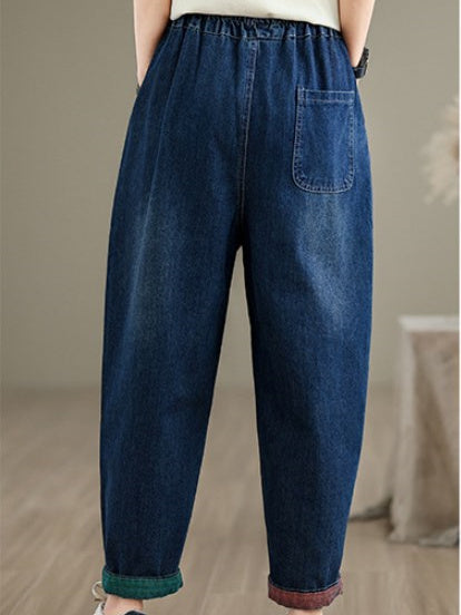 Women Half Sleeve V-neck Solid Color Dress