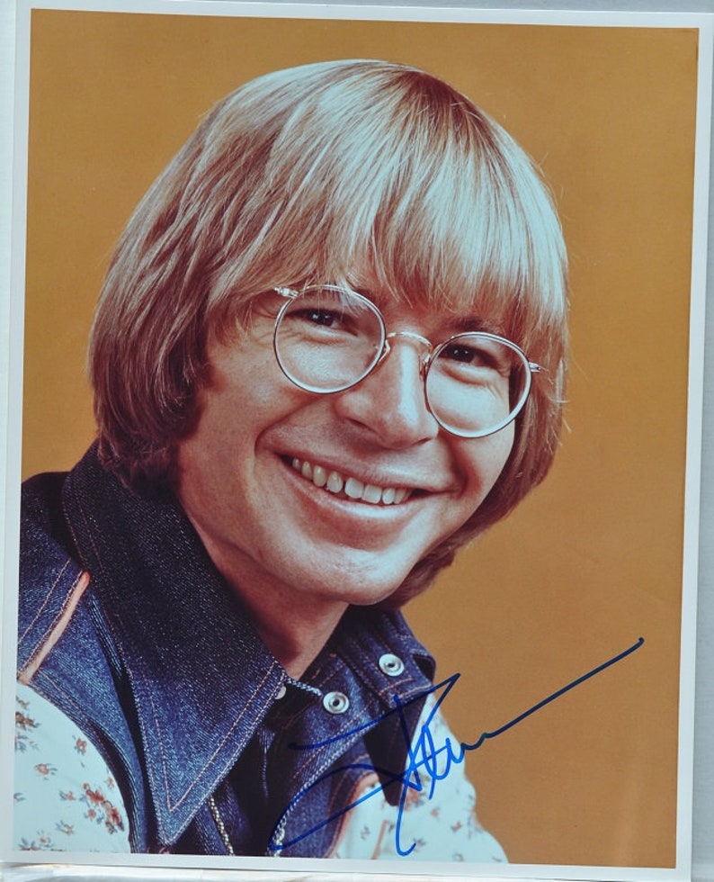 JOHN DENVER SIGNED Photo Poster painting Henry John Deutschendorf Jr. wcoa