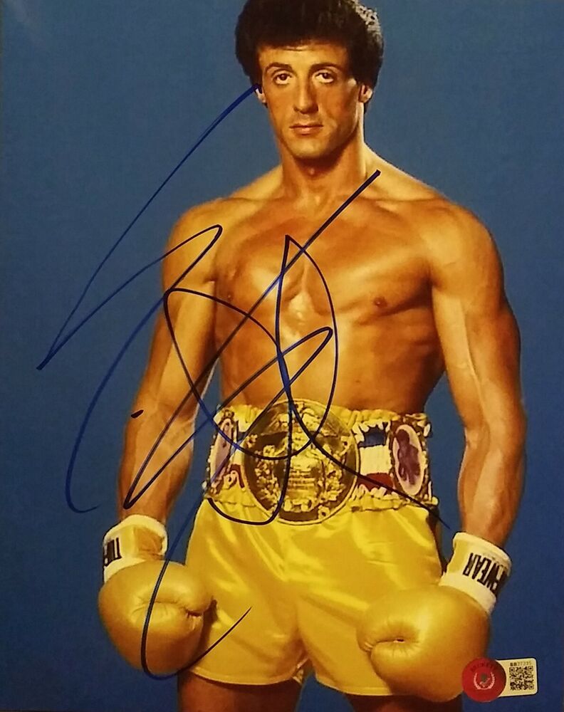 Sylvester Stallone signed 8 x 10 Beckett