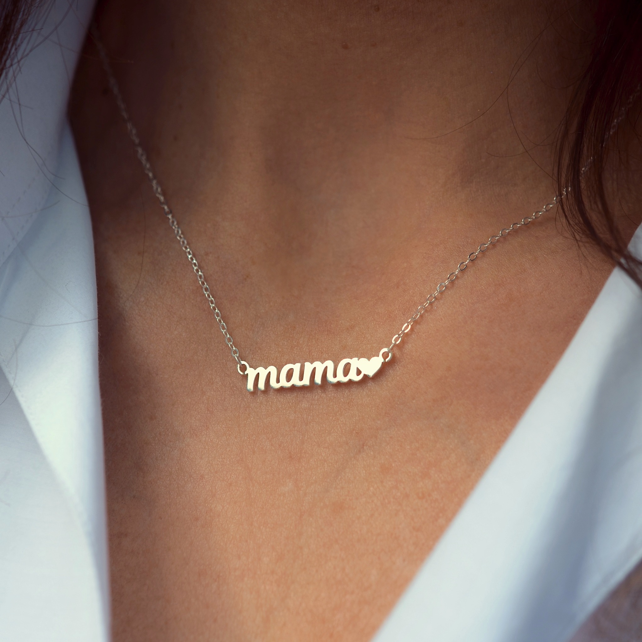 Mama Gold Plated Pendant Necklace