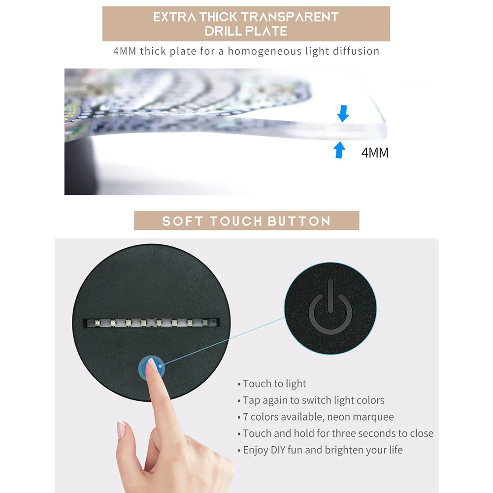 Butterfly DIY Diamond Painting LED Light Embroidery Night Lamp Home Decor