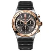 BREITLING Chronomat B01 42mm UB0134101B1S1 Gold and Steel Grey Dial With Black Rouleaux Rubber Strap super clone
