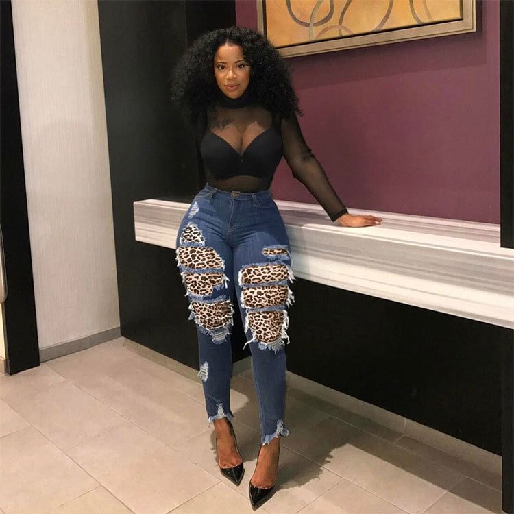 Street Personality Trendy Women's Denim Skinny Pants Jeans