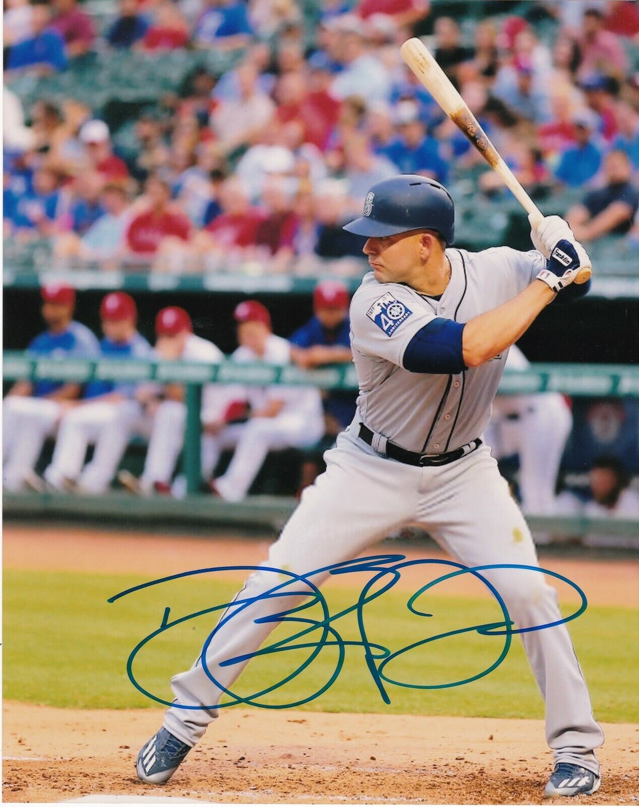 DANNY ESPINOSA SEATTLE MARINERS ACTION SIGNED 8x10