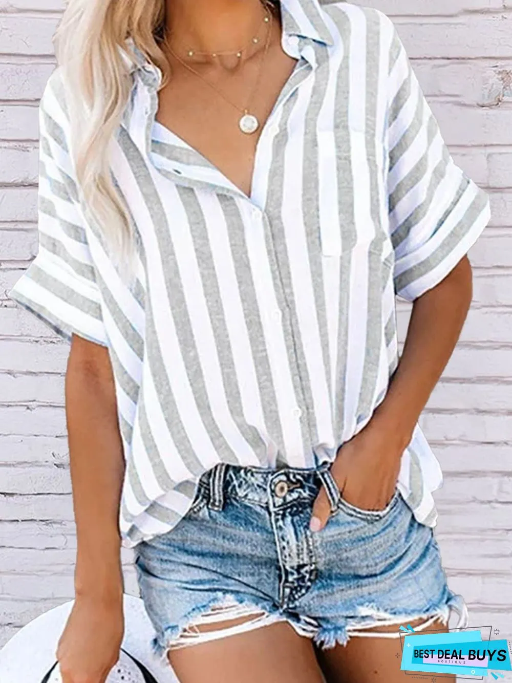 Buttoned Down Work Daily Striped shirt