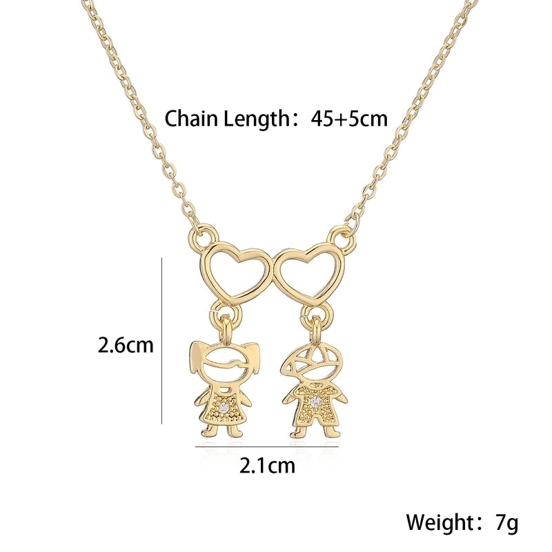 Niche Personality Copper Gold Plated Zircon Boys And Girls Pendant Necklace Female   Clavicle Chain