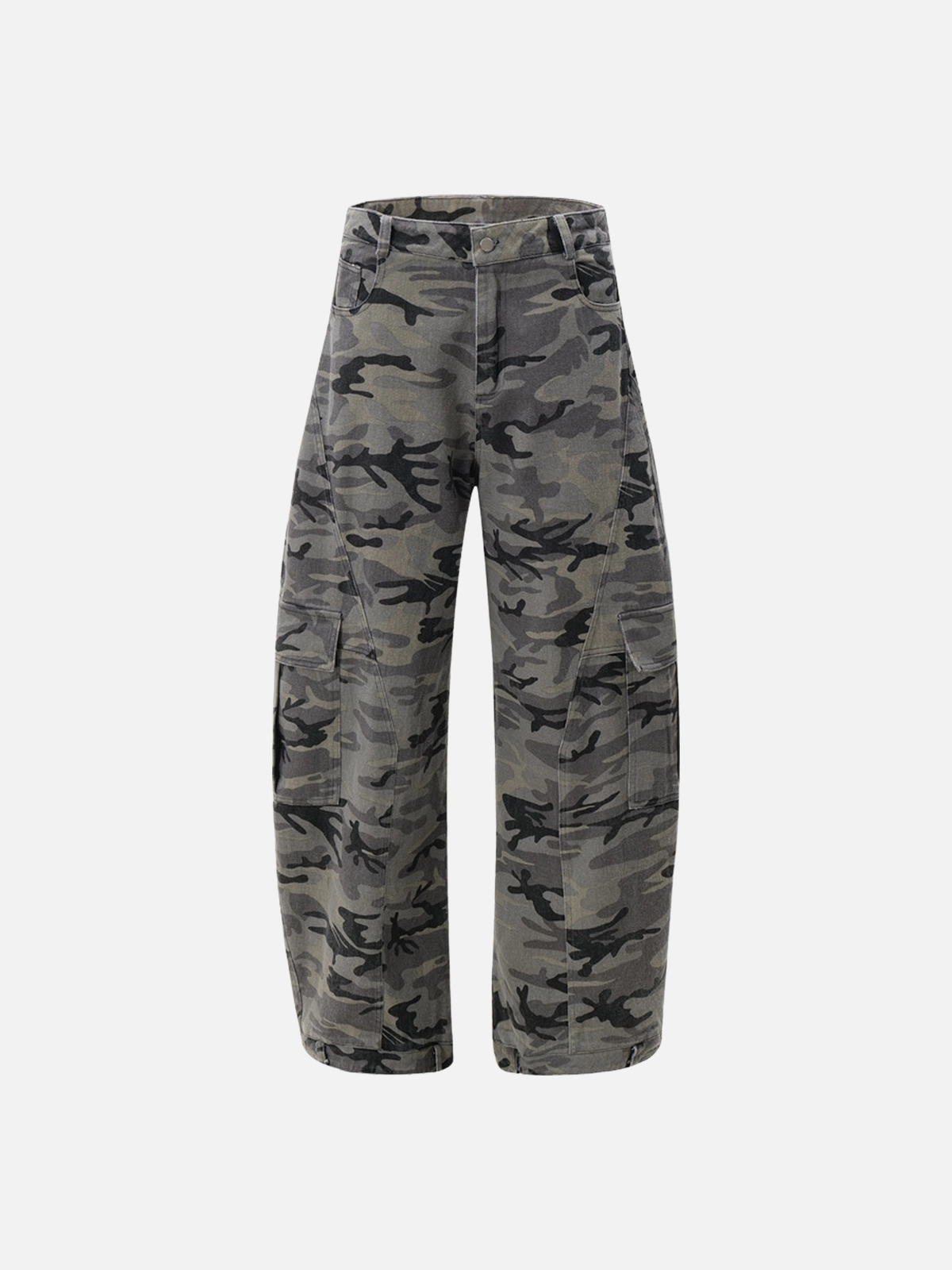 Camouflage Act Chic Camouflage Patchwork Loose Cargo Pants Front