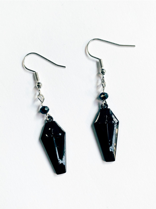 Vintage Vampire Cross Tomb Shaped Earrings & Necklace for Adults