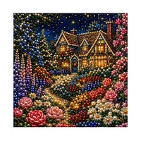 Night Rose Cottage - Pearls Painting