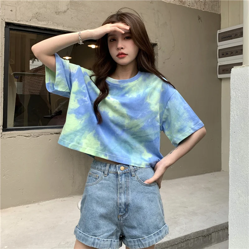 Brownm Brownm Short-Sleeved T-Shirt Female Summer 2024 New Design Sense Show Navel Short Hot Girl Student Clothes Ins Tide