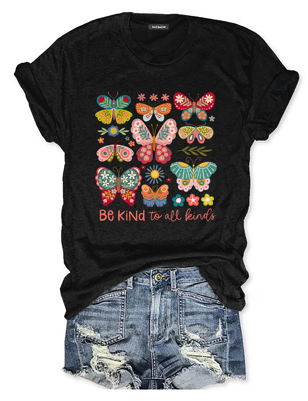 Be Kind To All Kinds Boho Floral T-shirt