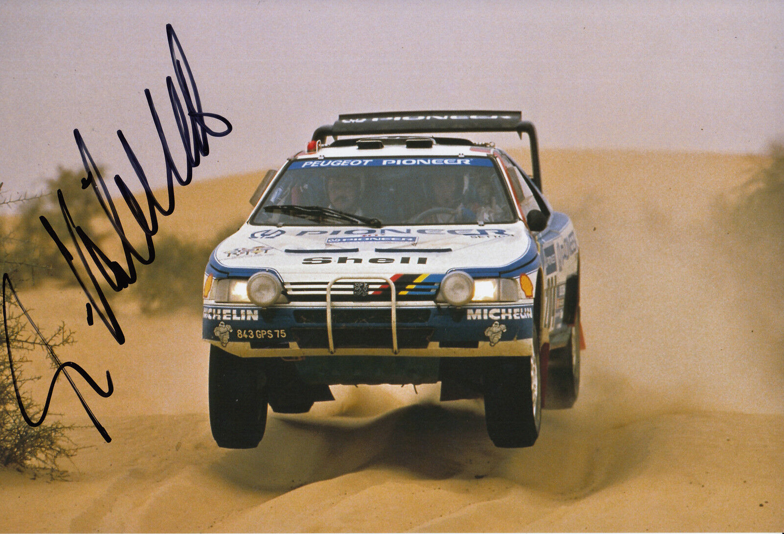 Ari Vatanen Hand Signed 12x8 Photo Poster painting Peugeot 405 Paris Alger Dakar 1988.