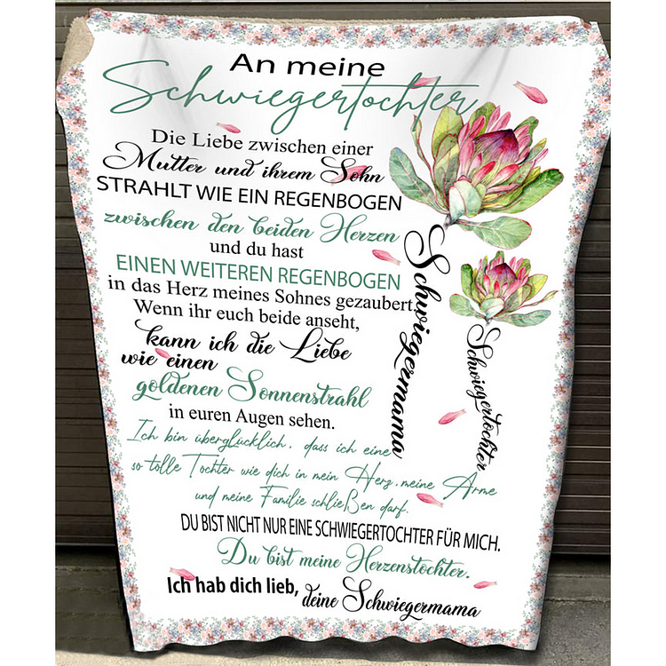 Kettenmachen Decke - "An meine Schwiegertochter" - Blume