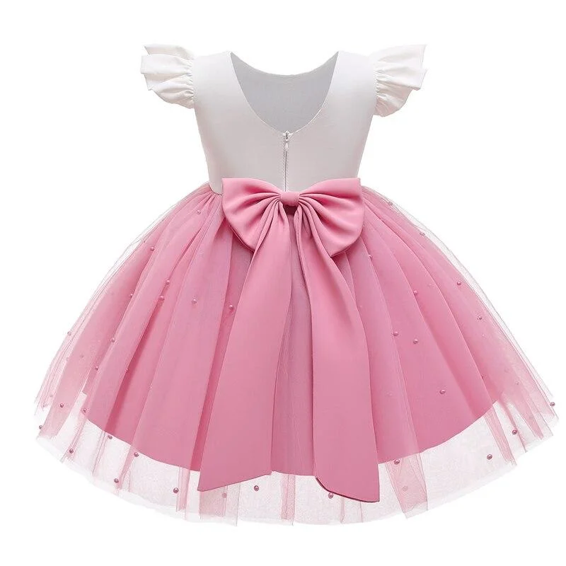 Summer Baby Dress Girl Beading 1st Birthday Dress For Baby Girl Dress Elegant Princess Dresses Infant Party Christening Gown