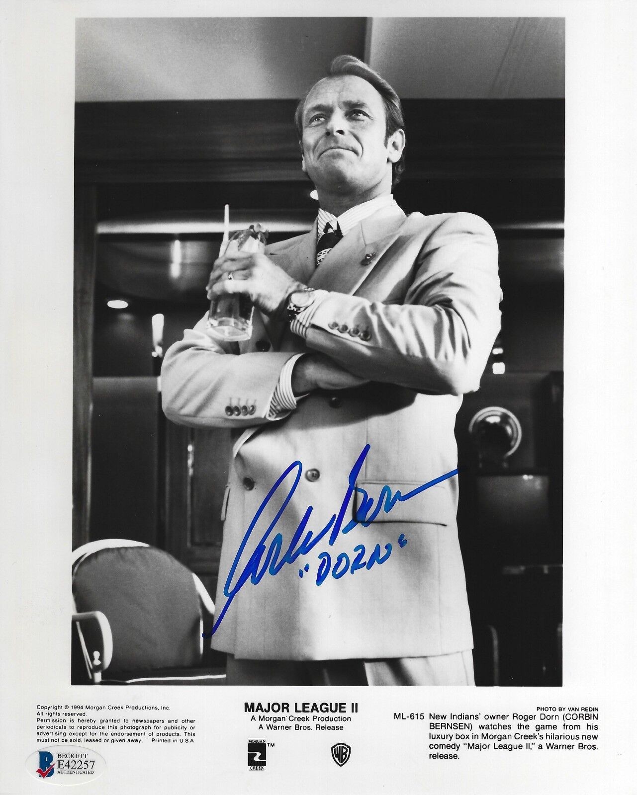 Corbin Bernsen Signed Original Major League 2 8x10 Photo Poster painting BAS Beckett COA Auto'd