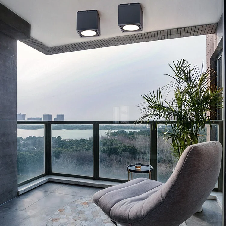 Minimalist Outdoor LED Ceiling Light Square Downlight for Villa Corridor Balcony - Appledas