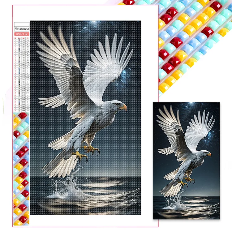 Diamond Painting - Full Square - Flying Eagle at Sea(45*75cm)