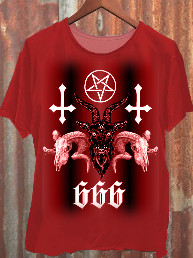 Unisex Satan Devil Print T-Shirt / TECHWEAR CLUB / Techwear