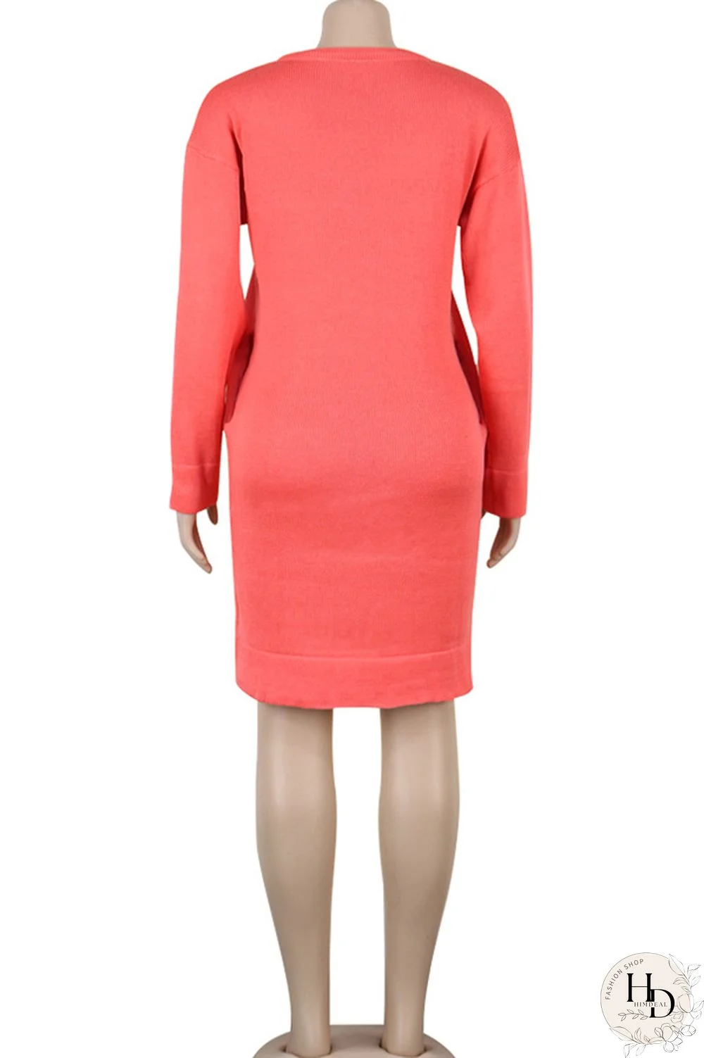 Olive green Acetyl fiber Sexy Cap Sleeve Long Sleeves V Neck Straight Knee-Length Solid