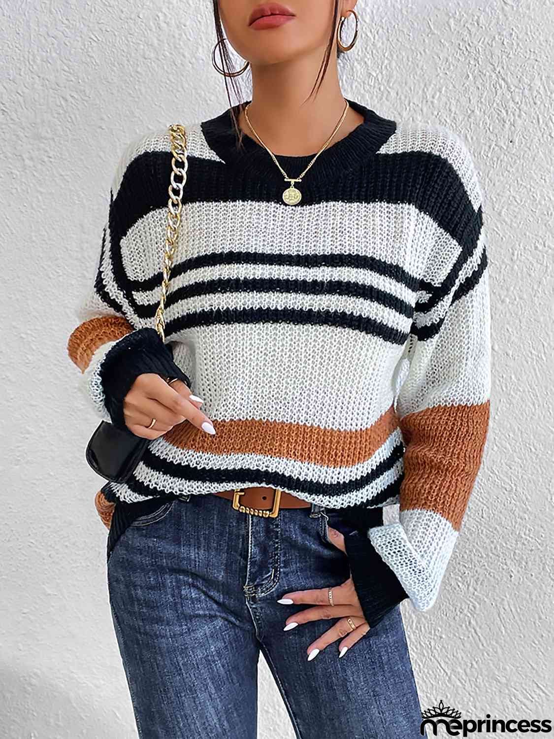 Striped Round Neck Sweater