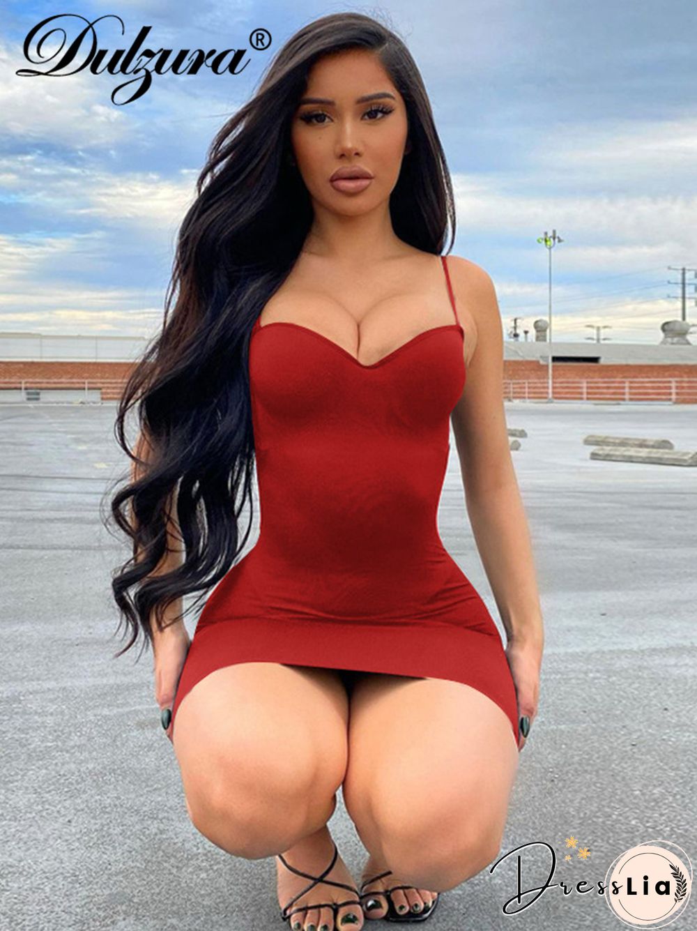 Dulzura Solid Women Strap Mini Dress Bodycon Sexy Streetwear Party Club Elegant Summer Clothes Basic Slim Fashion Casual