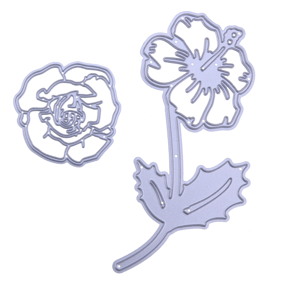 

2pcs Rose DIY Cutting Dies Stencils Scrapbook Embossing Album Cards Gifts-193342, 501 Original