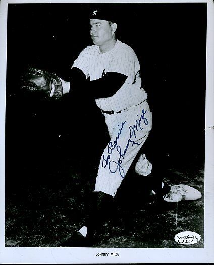 Johnny Mize Signed Jsa Cert Sticker 8x10 Photo Poster painting Authentic Autograph