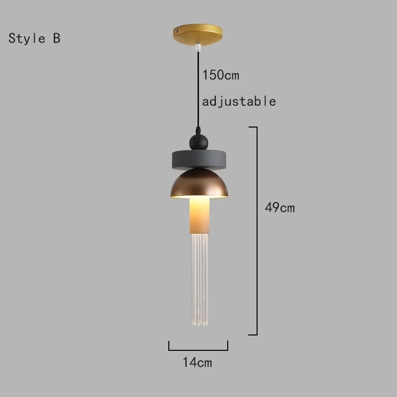 Nordic LED Glass Tassels Pendant Lights Modern Romantic Restaurant Kitchen Pendant Lamp Luminaire Suspension Dining Room Lights