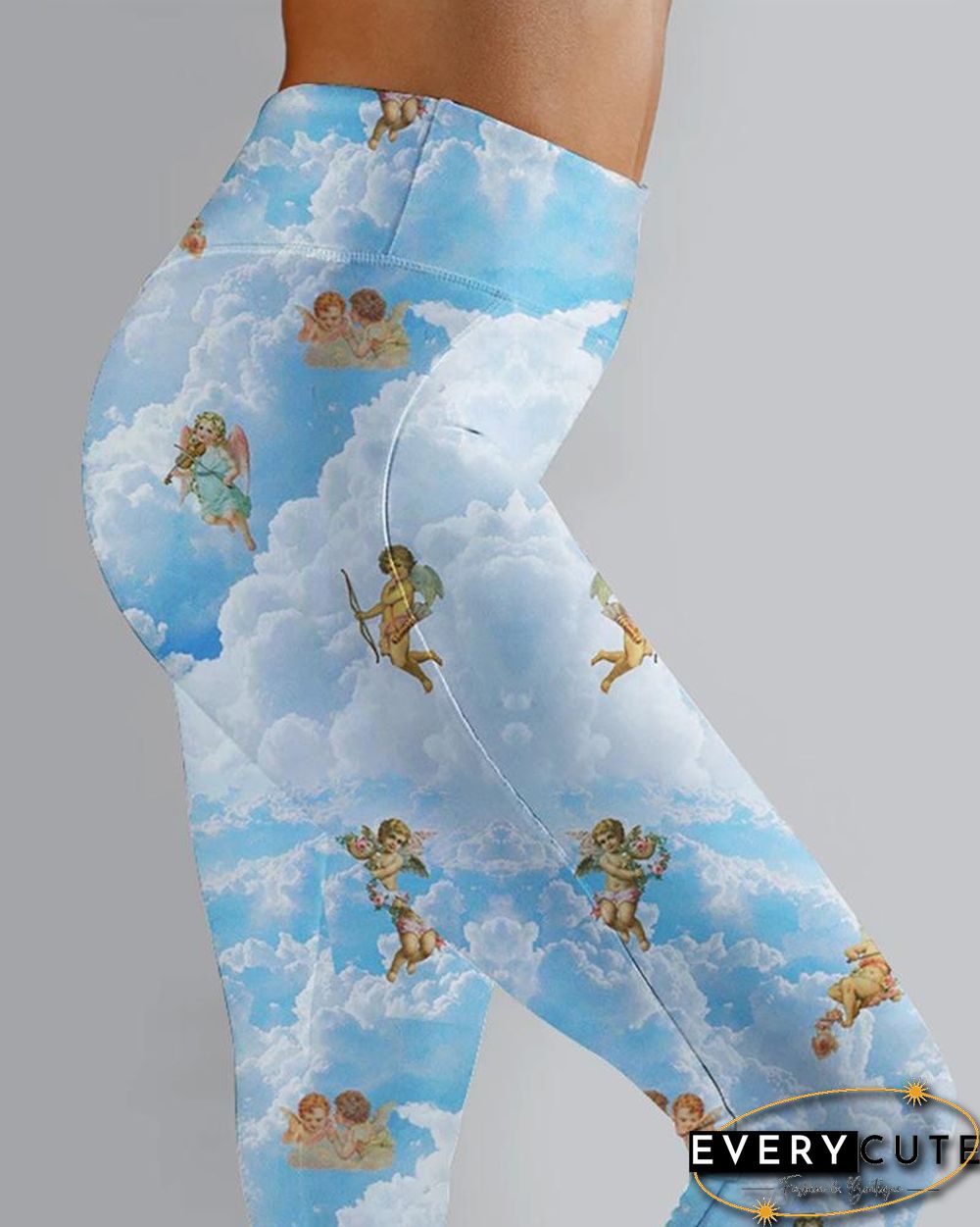 Print High Waist Slim Fit Pants P14157