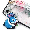 Rabbit Beaded Counted Cross Stitch Ornament Kit Cross Stitch Bead Keychain (A)