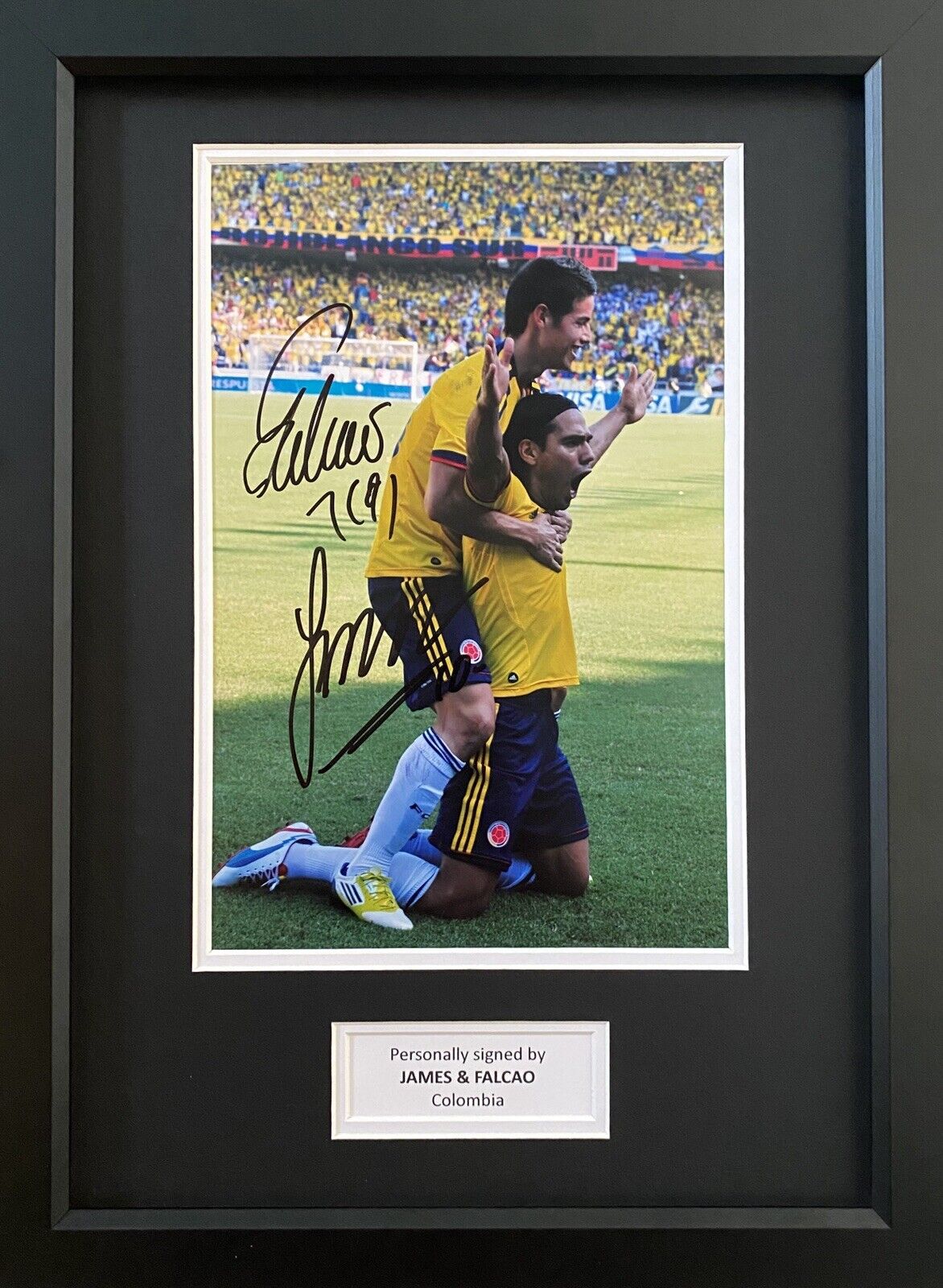 James Rodriguez & Radamel Falcao Signed Colombia Photo Poster painting In A3 Frame, Exact Proof