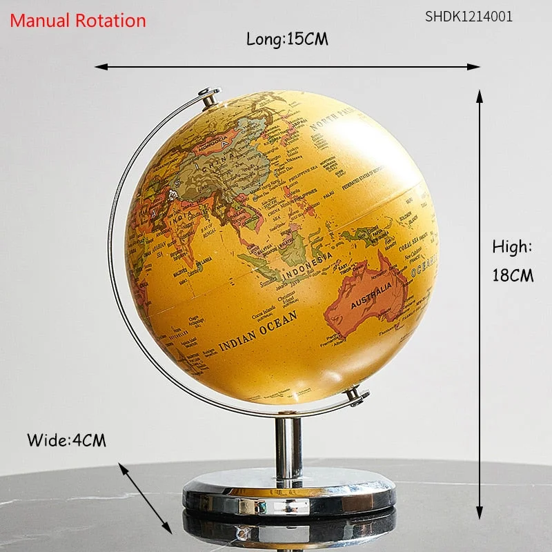 World globe with rotating bracket decoration Land Geography Education toy map school supplies home decoration office decoration