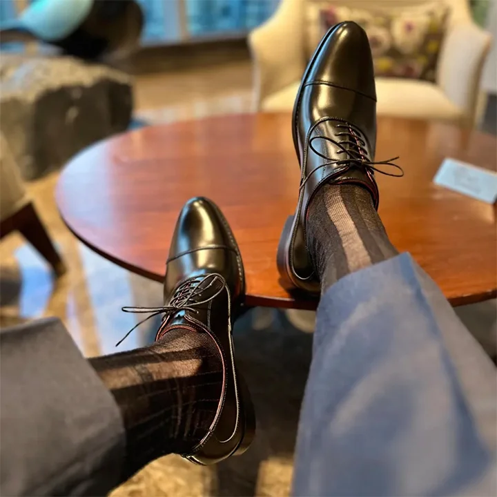 MUTTSION Black Formal Leather Red Bottom Derby Shoes | Wedding Shoes MUTTSION Black Formal Leather Red Bottom Derby Shoes | Wedding Shoes
