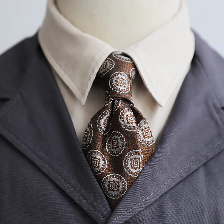 Vintage Men's Coffee Color Pattern Texture Tie