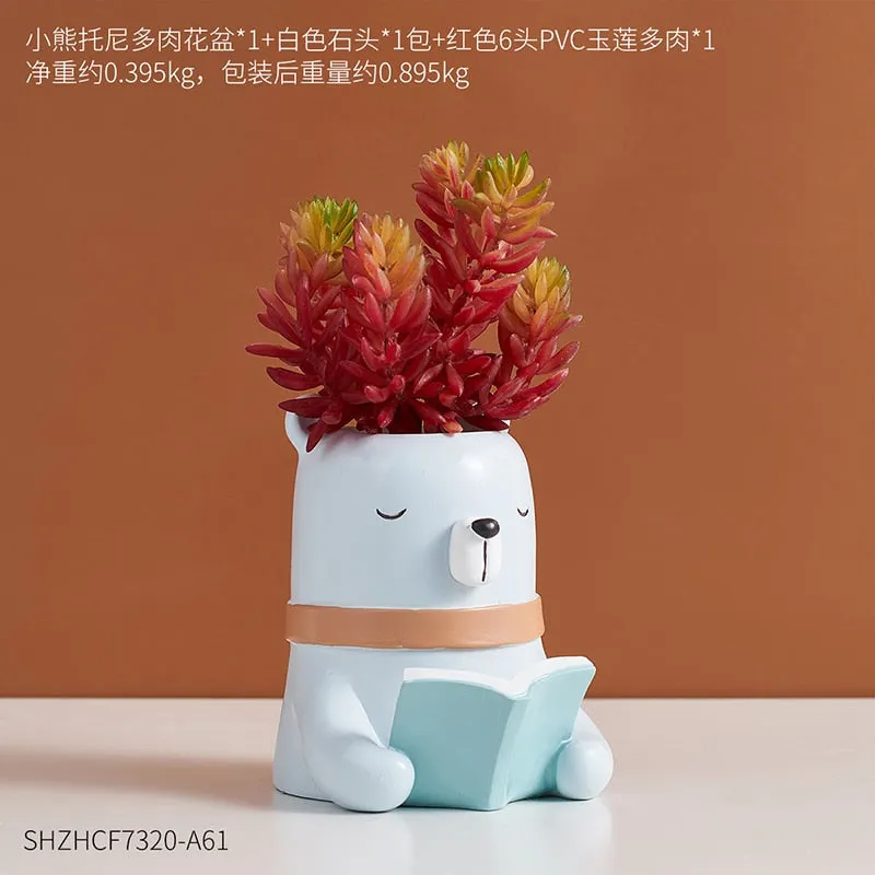Cartoon Animal Flowerpot Balcony Decorations Pots for Plants and Flowers Garden Pots Modern Home Office Decor Children's Gifts