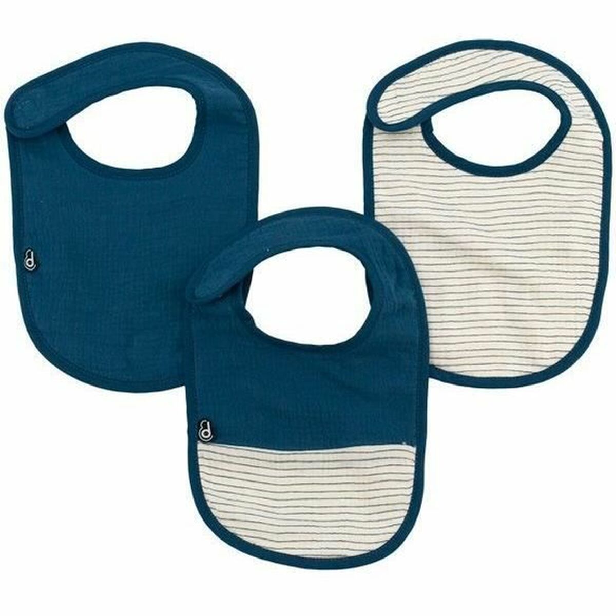 Bib Domiva Blue Cotton 3 Pieces (3 Units)