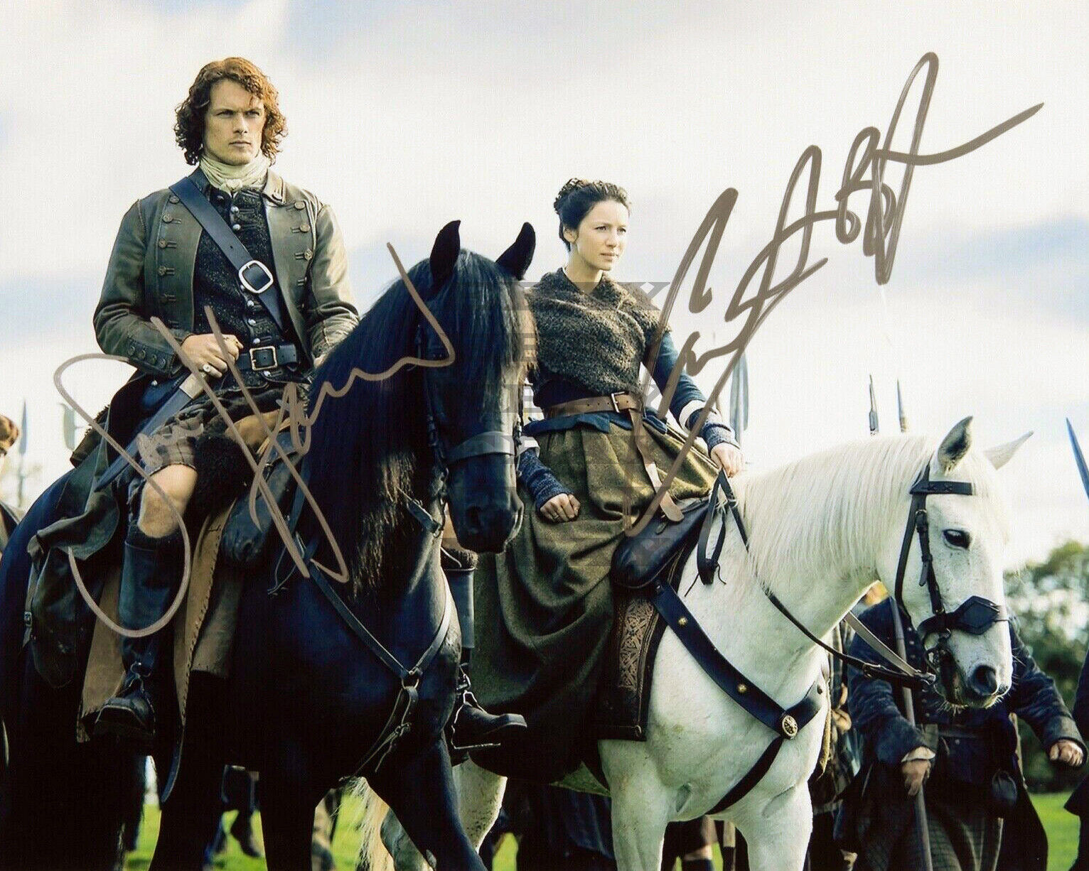 Sam Heughan Caitriona Balfe Outlander Autographed 8x10 Photo Poster painting Signed REPRINT