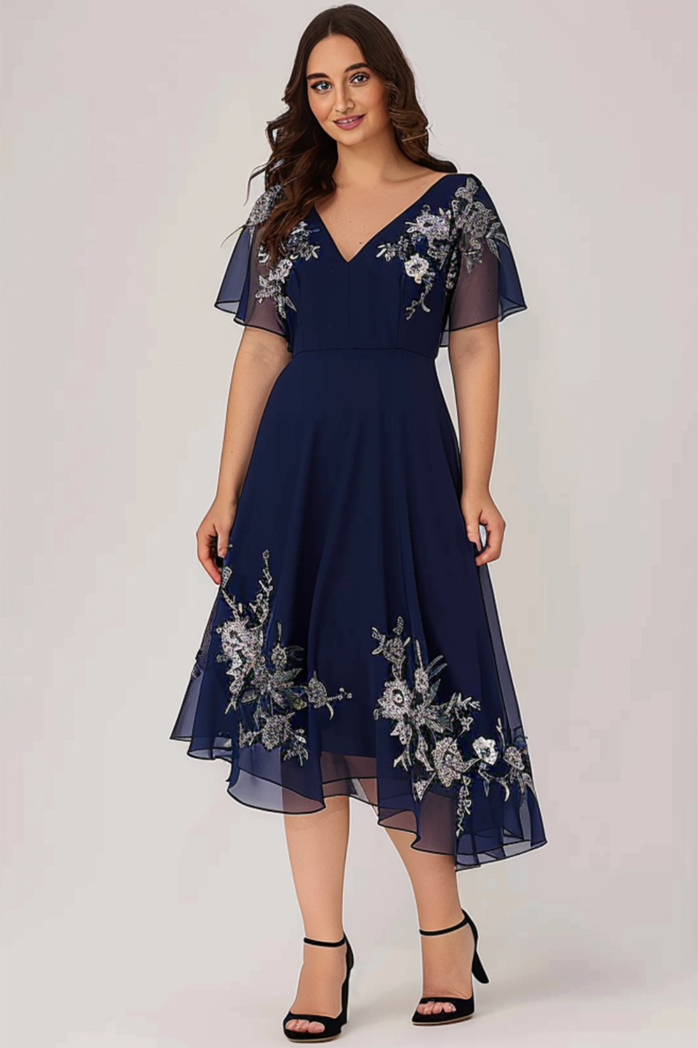 royal blue elegant dress Zapakasa Women Formal Pleated Asymmetric Chiffon You:0 Shoe Height_Ankle How the 2026 Met