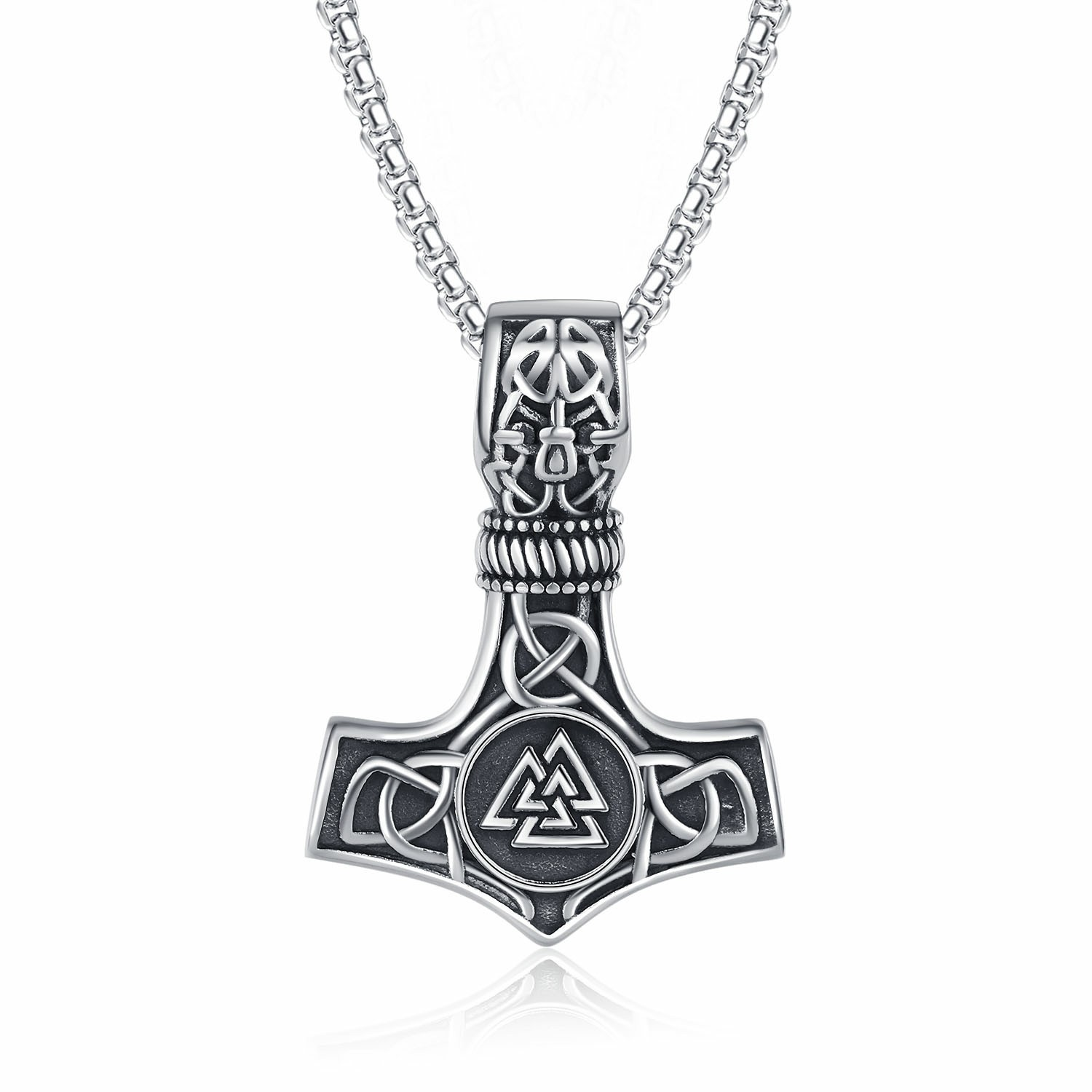 Nordic Viking Thor Pirate Ship Anchor Stainless Steel Pendant Necklace